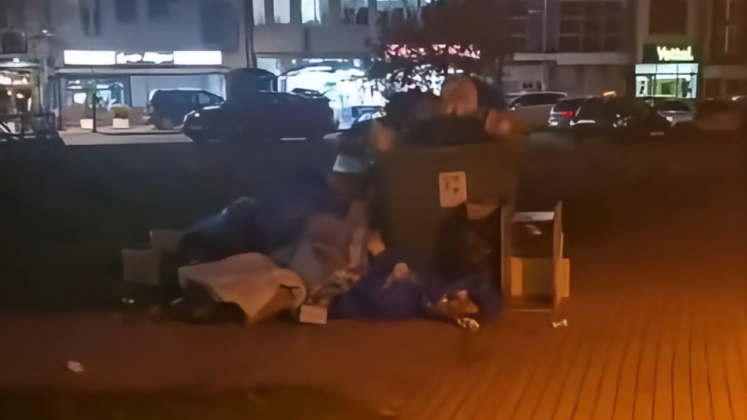Nagomilani otpad u centru Sjenice pored kontejnera